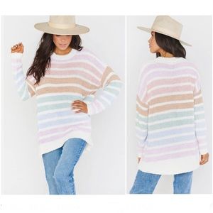 Show Me Your MuMu Powder Stripe Knit Flurry Sweater size M